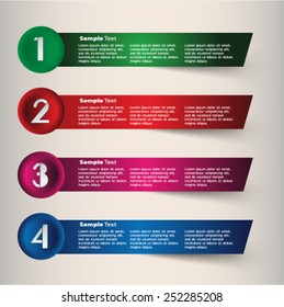 colorful modern text box template for website computer graphic and internet, numbers. ribbon