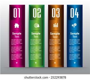 colorful modern text box template for website computer graphic and internet, numbers. 