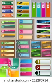 colorful modern text box template for website computer graphic and internet, numbers. Set of color frames for text or quotes. brochure. many, various.