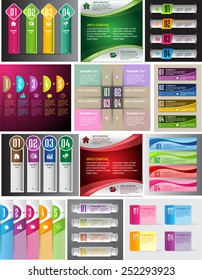 colorful modern text box template for website computer graphic and internet, numbers. Set of color frames for text or quotes. brochure. many, various.