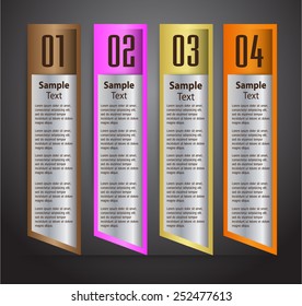 colorful modern text box template for website computer graphic and internet, numbers. label. silver