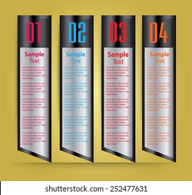 colorful modern text box template for website computer graphic and internet, numbers. label. silver