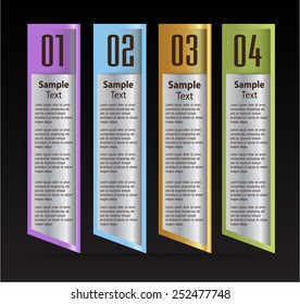colorful modern text box template for website computer graphic and internet, numbers. label. silver