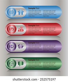 colorful modern text box template for website computer graphic and internet, numbers. label.