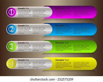 colorful modern text box template for website computer graphic and internet, numbers. label.