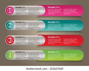 colorful modern text box template for website computer graphic and internet, numbers. label.