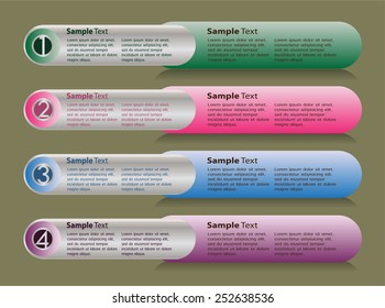colorful modern text box template for website computer graphic and internet, numbers. label.