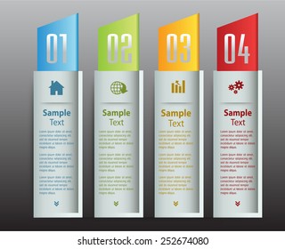 colorful modern text box template for website computer graphic and internet, numbers. label.