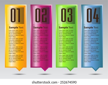 colorful modern text box template for website computer graphic and internet, numbers. label.