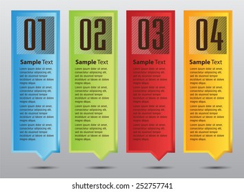 colorful modern text box template for website computer graphic and internet, numbers. label.