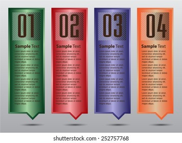 colorful modern text box template for website computer graphic and internet, numbers. label.