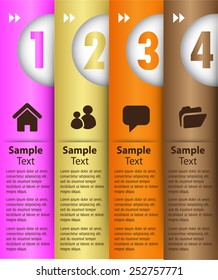 colorful modern text box template for website computer graphic and internet, numbers. label.