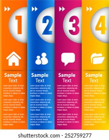 colorful modern text box template for website computer graphic and internet, numbers. label.