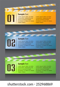 colorful modern text box template for website computer graphic technology and internet, numbers.