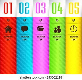 colorful modern text box template for website computer graphic technology and internet, numbers.