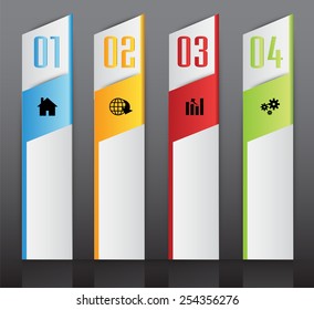 colorful modern text box template for website computer graphic and internet, numbers. label.