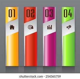 colorful modern text box template for website computer graphic and internet, numbers.