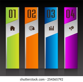 colorful modern text box template for website computer graphic and internet, numbers.