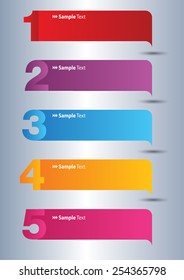 colorful modern text box template for website computer graphic and internet, numbers. speech bubble