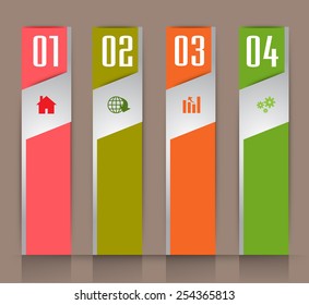 colorful modern text box template for website computer graphic and internet, numbers.