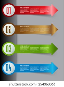 colorful modern text box template for website computer graphic and internet, numbers. arrow