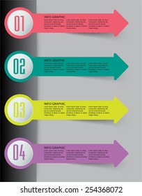 colorful modern text box template for website computer graphic and internet, numbers. arrow