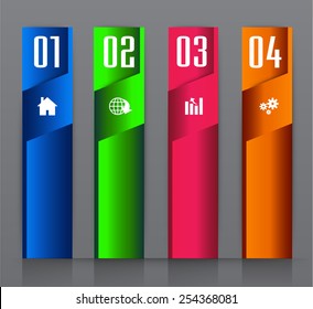 colorful modern text box template for website computer graphic and internet, numbers.