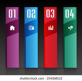 colorful modern text box template for website computer graphic and internet, numbers.