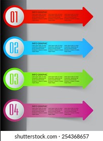 colorful modern text box template for website computer graphic and internet, numbers. arrow