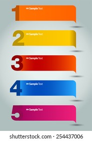 colorful modern text box template for website computer graphic and internet, numbers. label. speech bubble
