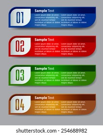 colorful modern text box template for website computer graphic technology and internet, numbers