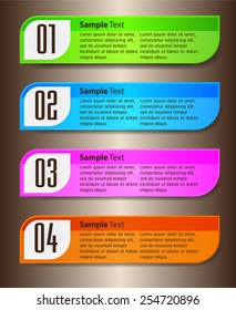 colorful modern text box template for website computer graphic and internet, numbers.