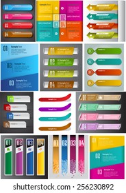 colorful modern text box template for website computer graphic and internet, numbers. Set of color frames for text or quotes. brochure. many, various