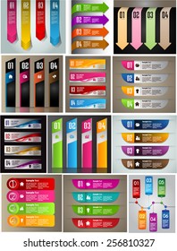 colorful modern text box template for website computer graphic and internet, numbers. Set of color frames for text or quotes. brochure. many, various. speech bubble