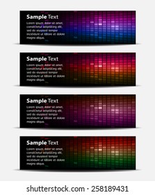 Colorful modern text box template for website computer graphic internet and business, numbers. Tables, mosaic