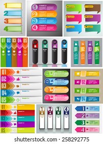 colorful modern text box template for website computer graphic and internet, numbers. Set of color frames for text or quotes. brochure. many, various