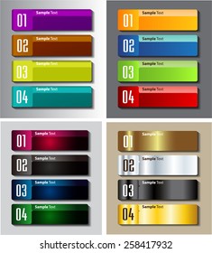 colorful modern text box template for website computer graphic business and internet, numbers. Set of color frames for text or quotes. brochure. many, various