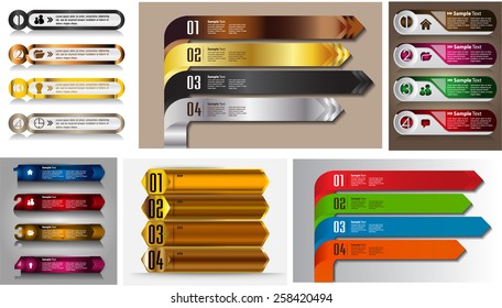 colorful modern text box template for website computer graphic business and internet, numbers. Set of color frames for text or quotes. brochure. many, various. gold silver. 
