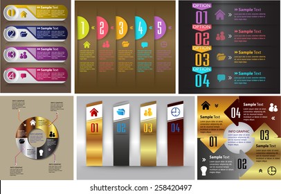 colorful modern text box template for website computer graphic business and internet, numbers. Set of color frames for text or quotes. brochure. many, various. gold silver. cycle