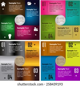 colorful modern text box template for website computer graphic business and internet, numbers. Set of color frames for text or quotes. brochure. many, various. cycle
