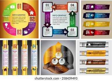 colorful modern text box template for website computer graphic business and internet, numbers. Set of color frames for text or quotes. brochure. many, various. gold. silver. cycle