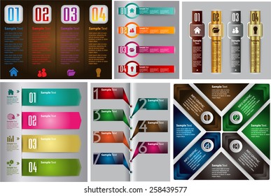 colorful modern text box template for website computer graphic business and internet, numbers. Set of color frames for text or quotes. brochure. many, various. gold. silver.