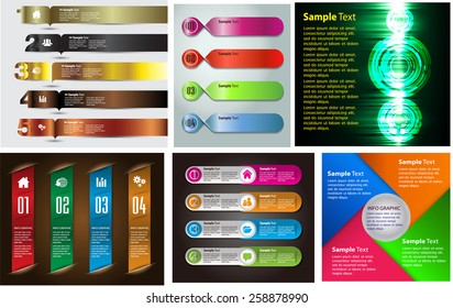 colorful modern text box template for website computer graphic technology and internet, numbers. Set of color frames for text or quotes. brochure. many, various