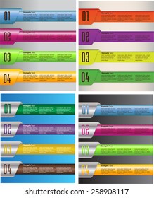 colorful modern text box template for website computer graphic business and internet, numbers. Set of color frames for text or quotes. brochure. many, various. gold. silver.
