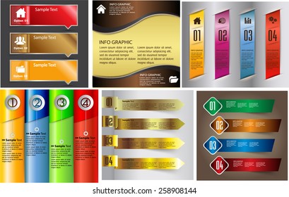 colorful modern text box template for website computer graphic business and internet, numbers. Set of color frames for text or quotes. brochure. many, various. gold. silver.