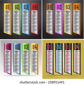 colorful modern text box template for website computer graphic business and internet, numbers. Set of color frames for text or quotes. brochure. many, various. gold. silver.