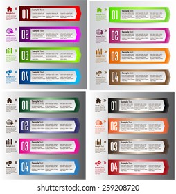 colorful modern text box template for website computer graphic business and internet, numbers. Set of color frames for text or quotes. brochure. many, various. 