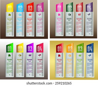 colorful modern text box template for website computer graphic business and internet, numbers. Set of color frames for text or quotes. brochure. many, various. gold. silver.