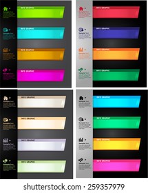 colorful modern text box template for website computer graphic and internet, numbers. Set of color frames for text or quotes. brochure. many, various