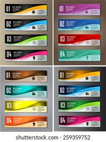 colorful modern text box template for website computer graphic and internet, numbers. Set of color frames for text or quotes. brochure. many, various